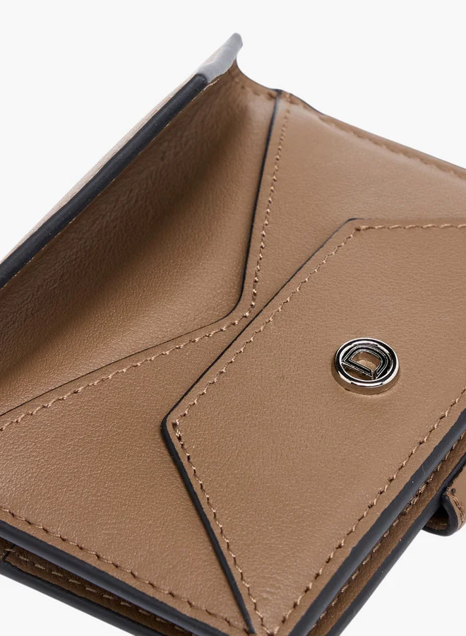 DUCHINI Men's Textured Card Holder with Button Closure