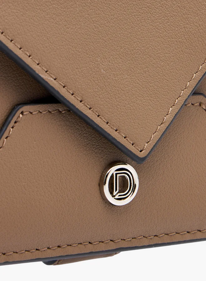 DUCHINI Men's Textured Card Holder with Button Closure