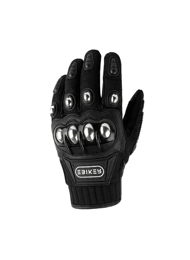 Ebiker Pair of Full Finger Protector Bike Rider's Gloves Black - Image 2