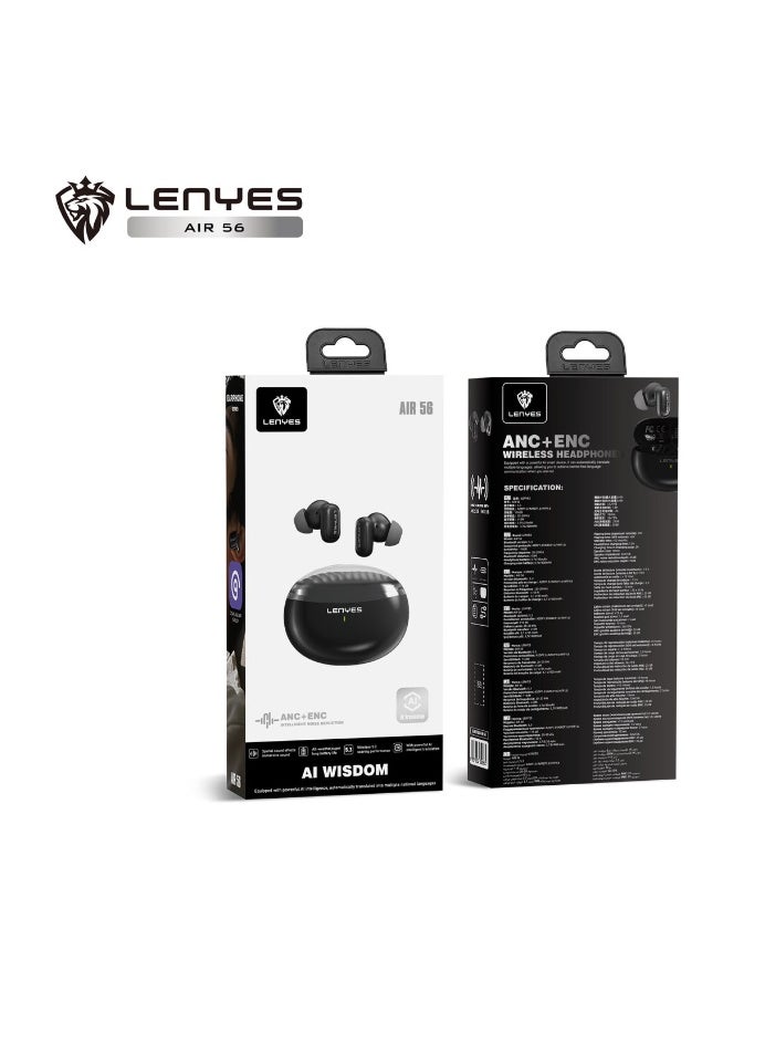 Lenyes Air 5G AI Wisdom Wireless Earbuds with Charging Case, Black - Image 3