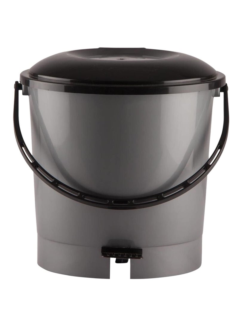 Urbane Home Urbane Home Multiuses Plastic Pedal Dustbin Waste Bin Trash Can With Handle 7 Litre Grey  - Image 1