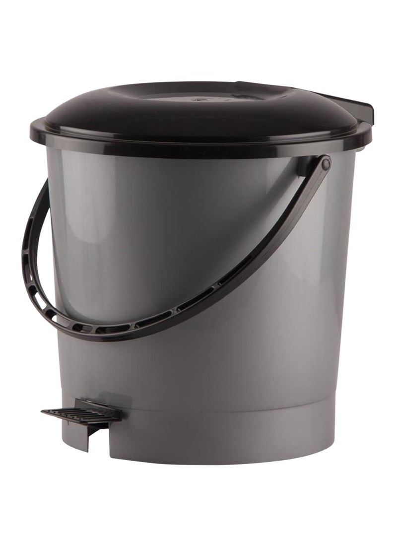Urbane Home Urbane Home Multiuses Plastic Pedal Dustbin Waste Bin Trash Can With Handle 7 Litre Grey  - Image 3