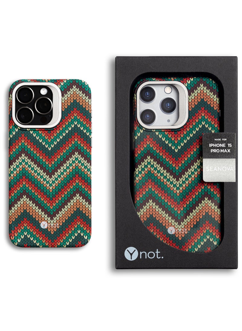 YNOT MagSafe carbon fiber protection case with camera stand for iPhone 15 Pro - Autumn colors - Image 2