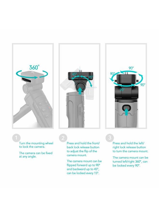 AODELAN حامل ثلاثي القوائم للتصوير الفوتوغرافي اللاسلكي مع زر تحكم عن بُعد وزوم لكاميرات سوني ZV-1، A7 III، A6600، ZV-E10، A6400، A6100، A7R IV، ZV-1F، A7R III، A9 II – بديل GP-VPT2BT للسفر والتسجيل الذاتي - Image 5