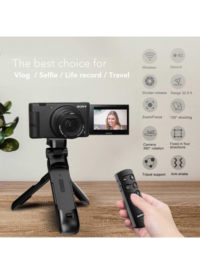 AODELAN حامل ثلاثي القوائم للتصوير الفوتوغرافي اللاسلكي مع زر تحكم عن بُعد وزوم لكاميرات سوني ZV-1، A7 III، A6600، ZV-E10، A6400، A6100، A7R IV، ZV-1F، A7R III، A9 II – بديل GP-VPT2BT للسفر والتسجيل الذاتي - Image 2