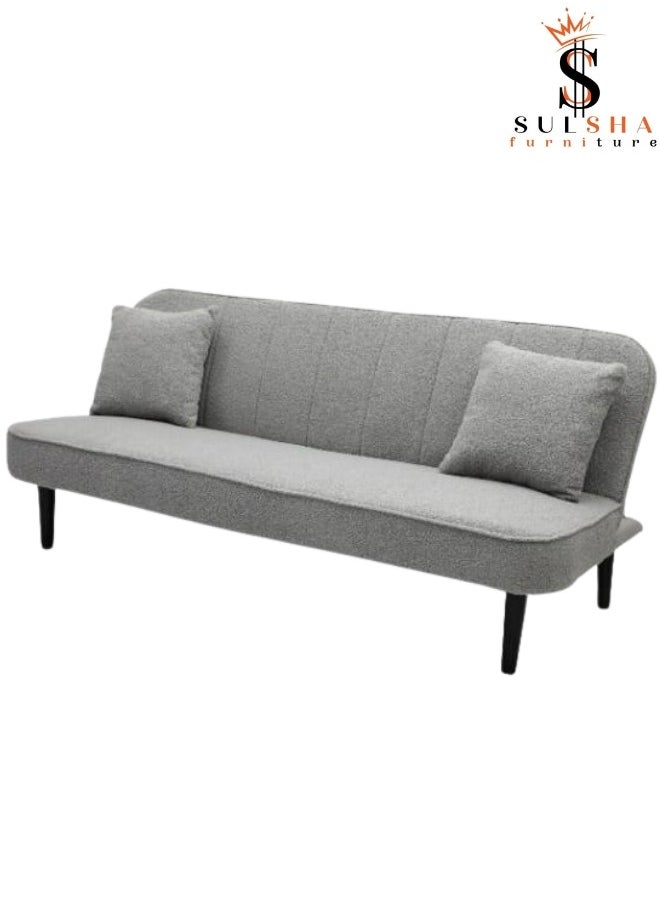 SULSHA 3 Seater Fabric Sofa Modern Design Three Seat Sofas Comfortable Living Room Furniture L181 x W 95 x H 80 cm GREY  - Image 3