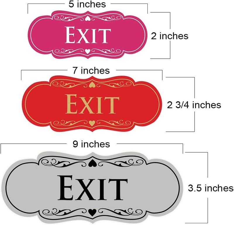 All Quality Designer EXIT Sign - Black/Gold - Small (2 Pack) - Image 2