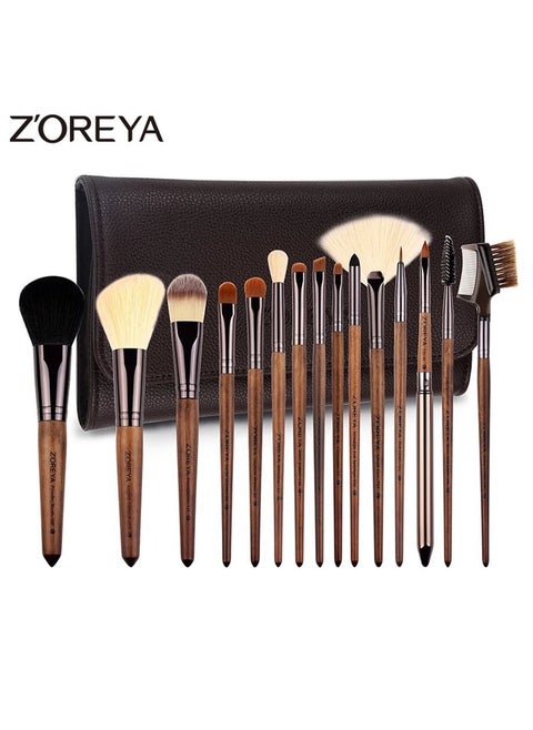 15-Piece Makeup Brushes Eye Shadow Foundation Powder Blushes Eyebrow Blending Face Tools Set
