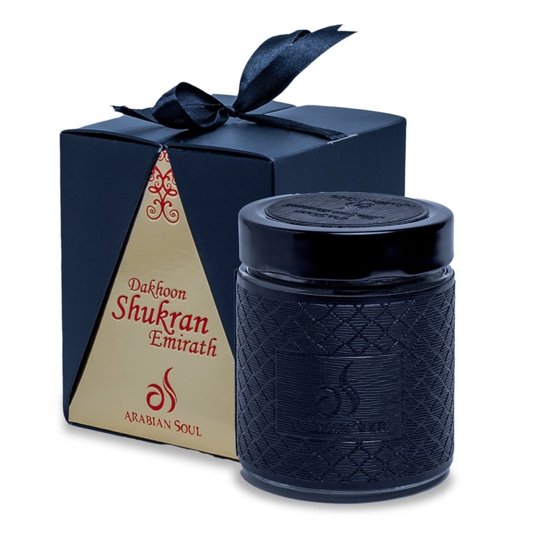 Arabian Soul Dakhoon Shukran Emirath – Premium Oud & Amber Bakhoor | Long Lasting Arabian Incense with Indian Agarwood, Musk & Ambergris - Image 1