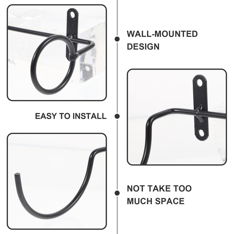 Wall Mounted Iron Wine Bottle Holder Set Of 6 Metal Display Rack For Home Bar Kitchen Storage - Image 4