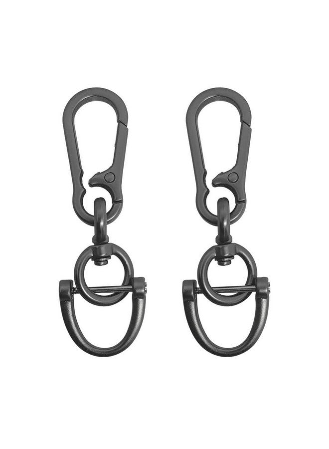 keyzone Keychain For Men And Women, Heavy Duty Tactical Keychain, Zinc Alloy Car Key Holder, 360 Degree Rotatable With Belt Hook (Pack Of 2), Black - Image 1
