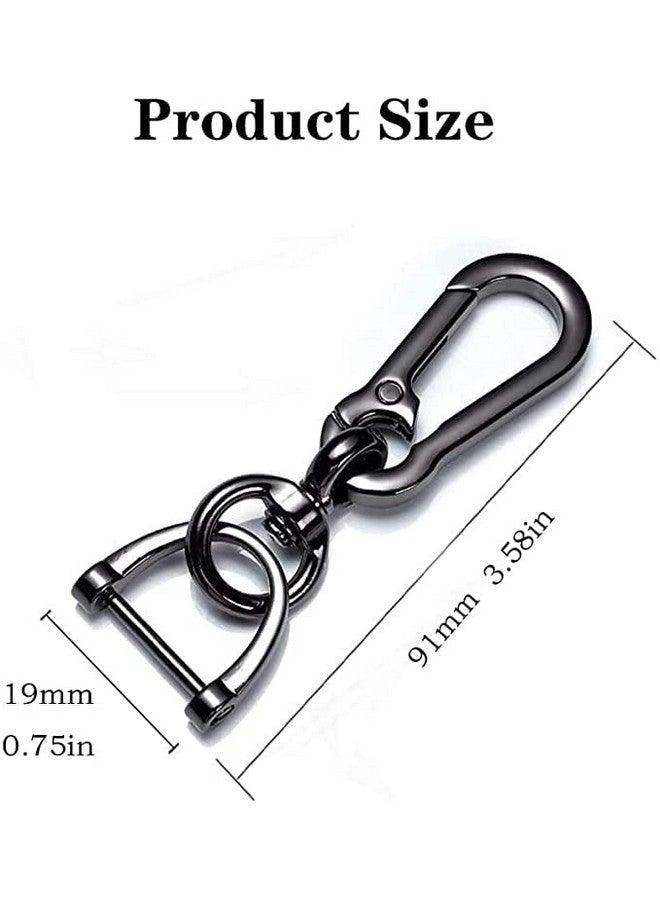 keyzone Keychain For Men And Women, Heavy Duty Tactical Keychain, Zinc Alloy Car Key Holder, 360 Degree Rotatable With Belt Hook (Pack Of 2), Black - Image 4