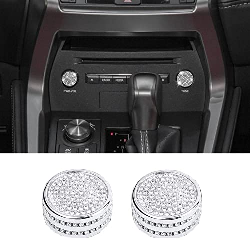 CUCHIYUN Bling Audio Volume Knob Covers PWR-VOL Switch Covers Crystal Decals Stickers Compatible with Lexus Accessories NX 2020-2017 ES 2017-2014 NX 200 300 ES 200 250 350 - Image 1