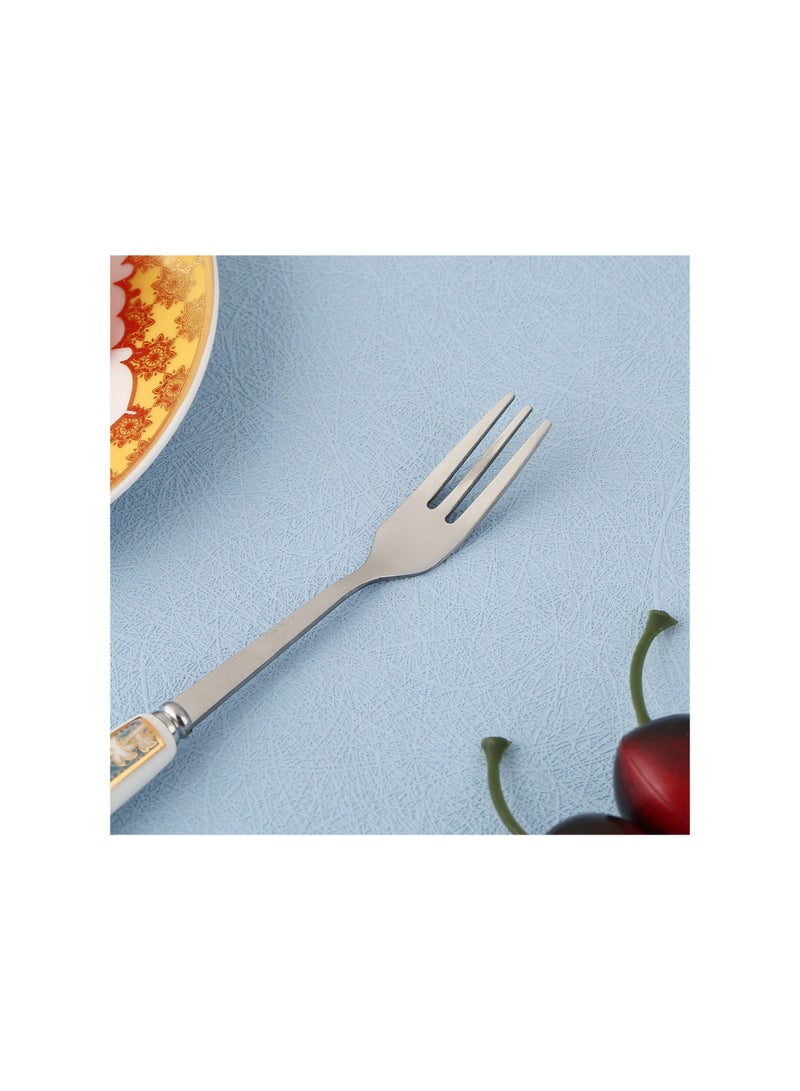 Liying 6Pcs Ramadan Designed Fork (S) , Gold plasted design Plating Stainless Steel 15.5x1.5x15.5cm Spoons for Cake Spoon, Dessert Spoons, Easy To Clean, Dishwasher Safe  - Image 3