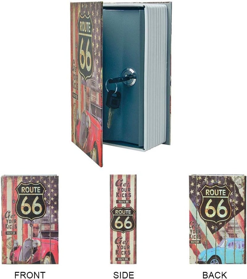 PACOLO Diversion Book Safe Storage Box (9.5"×6"×2.2"), Dictionary Secret Safe Can with Security Key Lock, Diversion Book Hidden Safe (66 Route,Key) - Image 3