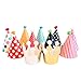 JiaHui Party Hat Set of 9 Hats and 2 Crowns with 9 Pompons for Children Birthday New Year - Image 3