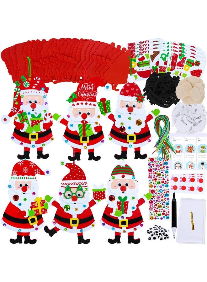 Winlyn ٢٤ مجموعة من مجموعات الحرف اليدوية لعيد الميلاد حرف الشتاء اصنع بنفسك زينة بابا نويل زينة فنية مجموعة فوم ملصقات عيد الميلاد للأطفال أنشطة منزلية مدرسية احتفالية هدايا حفلات - Image 1