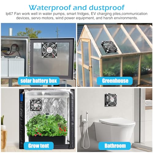 Wathai IP67 Waterproof 80mm x 25mm 12V Cooling DC Fan for RV Fridge Exhaust Ventilation Dual Ball High Speed DIY Cooler 12 v Fans 2 Pack - Image 2