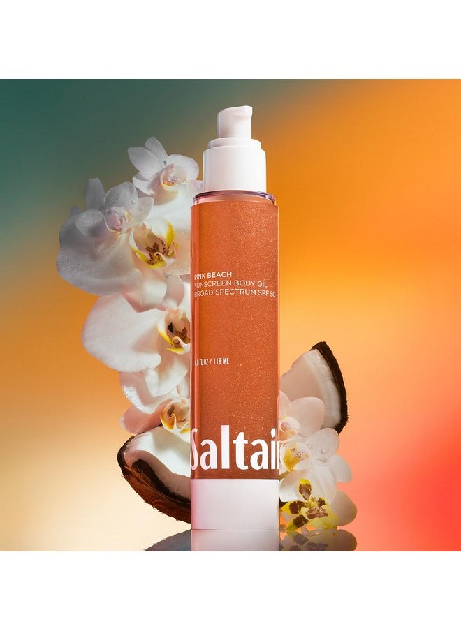 Saltair Saltair SPF Body Oil - Broad Spectrum SPF 50 PA++++ Sunscreen. Lightweight Dry Oil with Sun Protection and Moisturizing Kukui & Mongongo Extracts. Pink Beach Scent, 4floz Vacation Essential  - Image 5