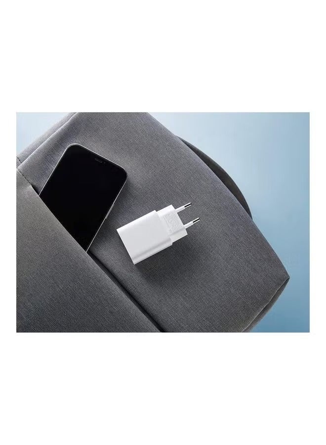 JAJEEK شاحن مي 20 واط نوع-C الاتحاد الأوروبي – محول شحن سريع، أبيض – شاحن USB-C مدمج وفعال للهواتف والأجهزة اللوحية والمزيد – توصيل طاقة سريع، قابس الاتحاد الأوروبي - Image 4