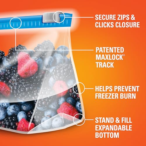 Hefty Slider Freezer Kitchen Storage Bags, Quart Size, 15 Count - Image 4