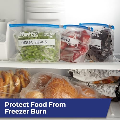 Hefty Slider Freezer Kitchen Storage Bags, Quart Size, 15 Count - Image 5