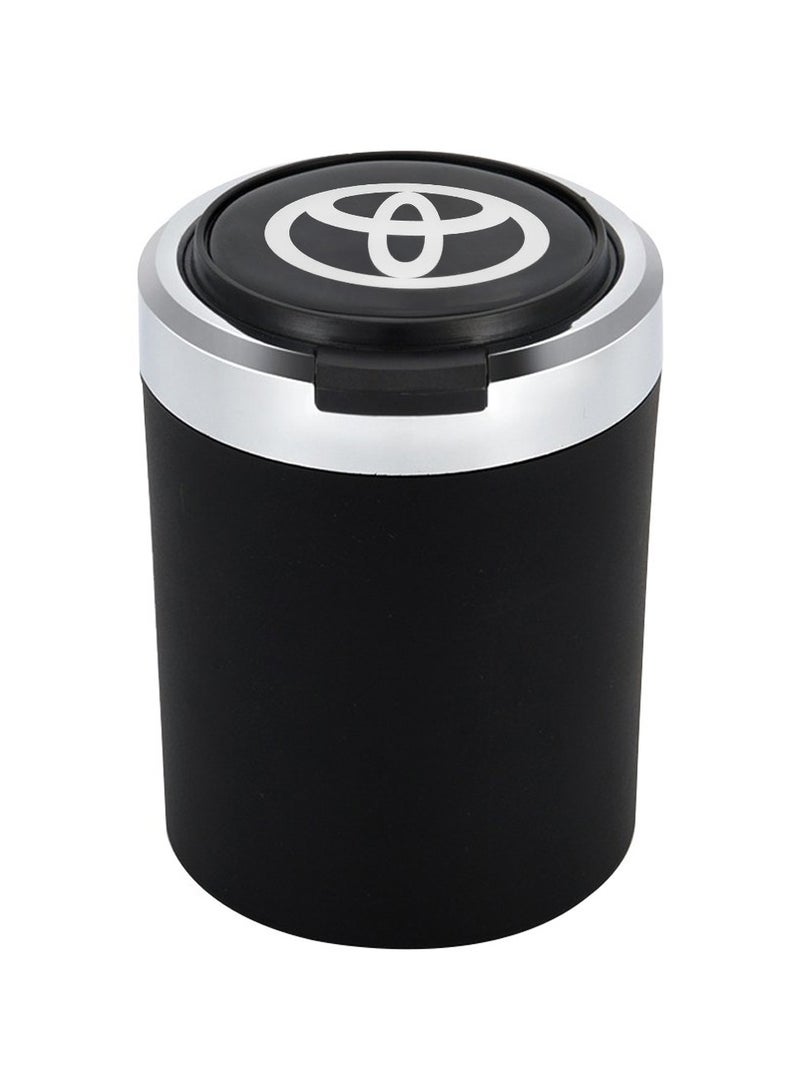 TOYOTA LED Car Ashtray with Blue Light, Portable Car Cup Holder Bin, Odor-Reducing Lid, Universal Fit for Toyota Vehicles - Image 1