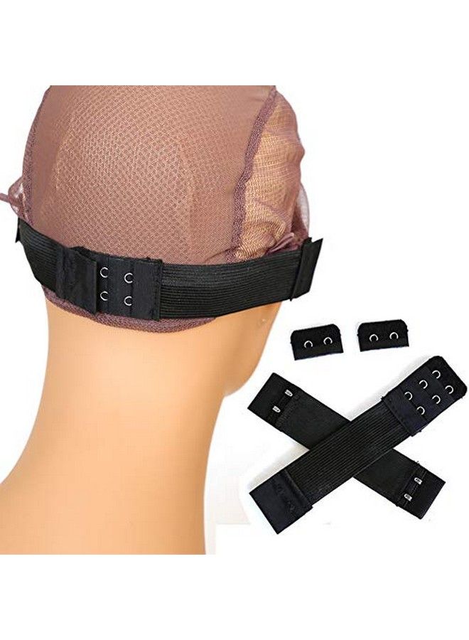 ZigZag Hair 5 قطع حزام مرن قابل للتعديل مع خطافات للشعر المستعار / إغلاق الدانتيل / حزام خياطة الدانتيل الأمامي أسود عرض 1.2 بوصة طول 9.5 بوصة (أسود 5 قطع) - Image 2