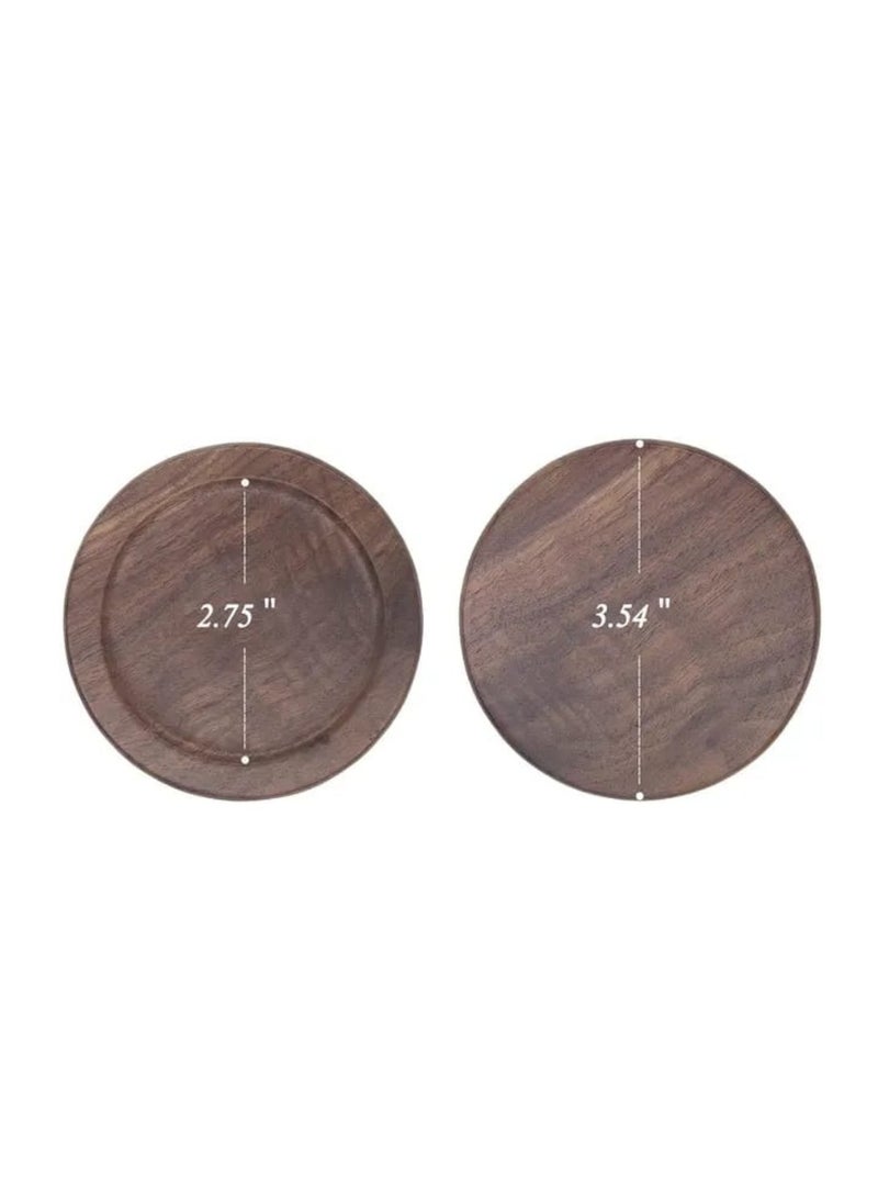Liying Natural Wooden Coasters Set for Drinking Glasses, Tabletop Protection for Any Table Type, Set of 6 (Brown)  - Image 2