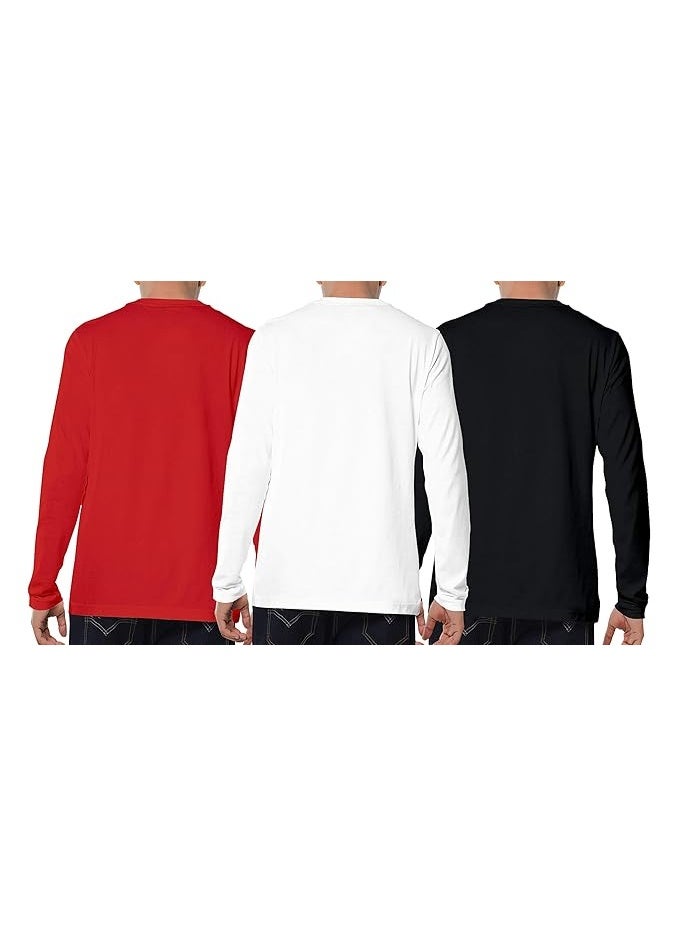 OPLU Store Men's Regular Fit Cotton Printed,Pootlu, Tshirts Pack of 3,RED, black ,white,S - Image 3