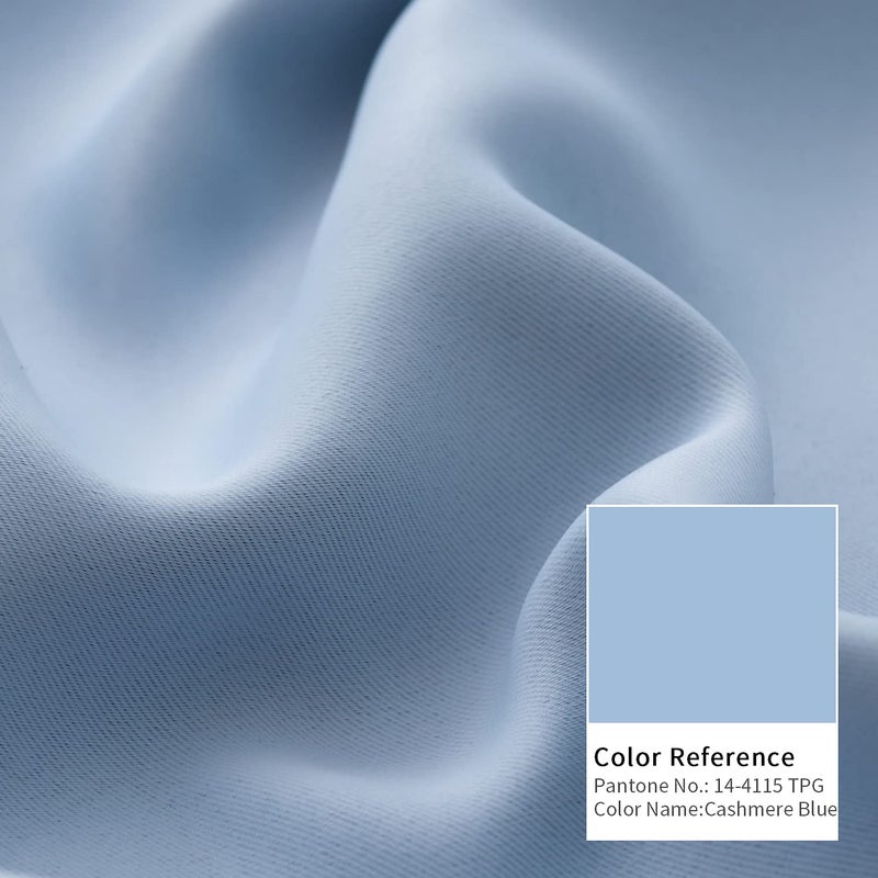 BGment Rod Pocket and Back Tab Curtains for Bedroom - Thermal Insulated Room Darkening Curtains for Living Room  2 Window Curtain Panels (42 x 72 Inch  Spa Blue) - Image 4