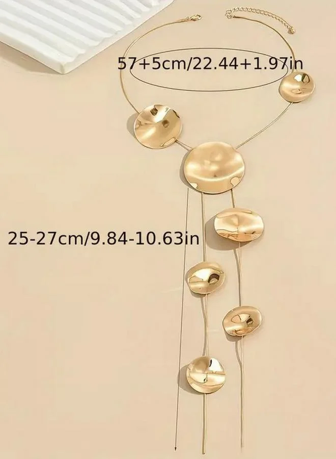 Take Two Gold Tone Disc Y Necklace