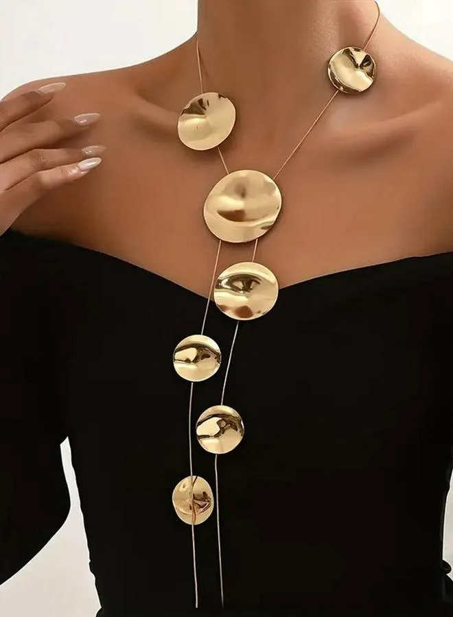 تايك تو عقد Y مزين بدوائر بلون ذهبي