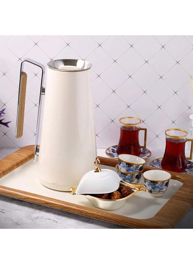 TAVOLO Pino cream thermos with steel handle 1 liter - Image 1