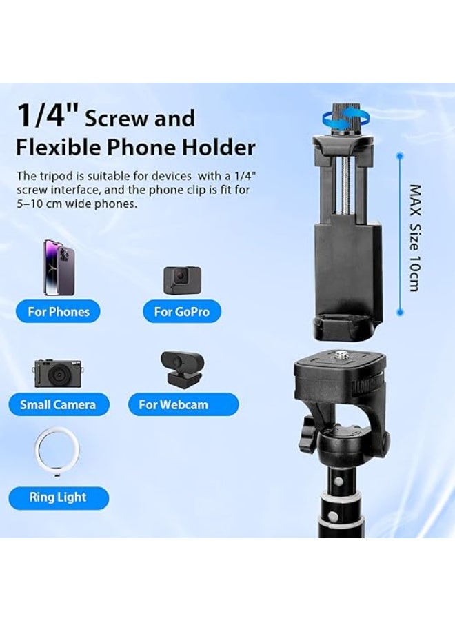 Selfie Stick 137cm – Phone Tripod with Wireless Remote & Flexible Tripod Head, Lightweight Aluminum Tripod Stand for Vlogging, Video Recording & Travel - Image 5