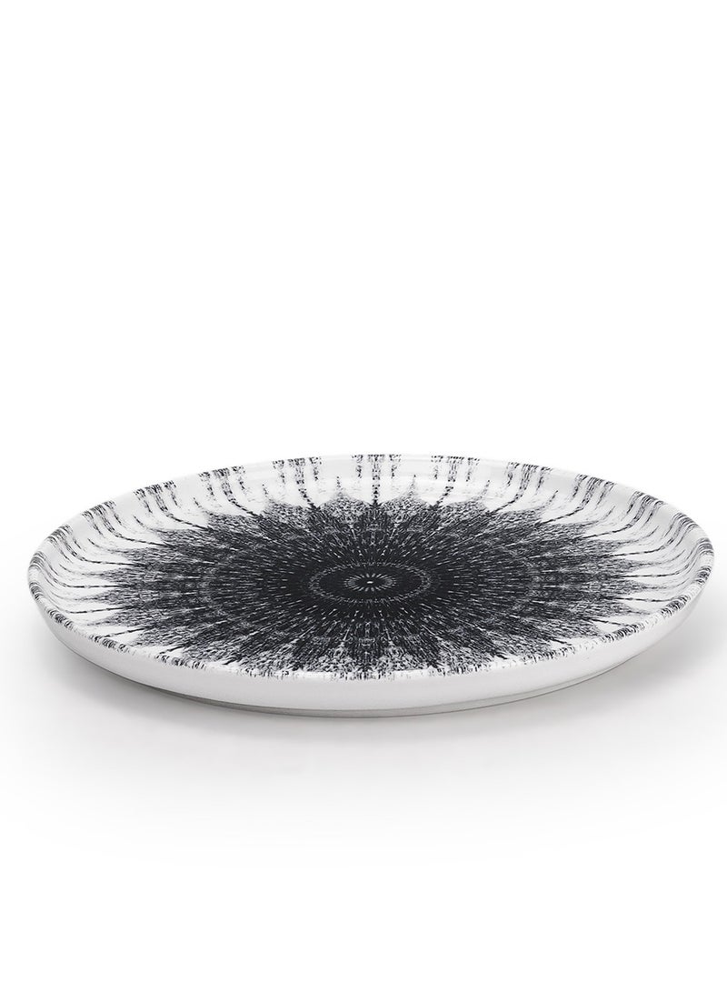 EDESSA طبق حلوى سيراميك إيديسا كوزمو 20 سم، أسود وأبيض (طقم من 4) - Image 4