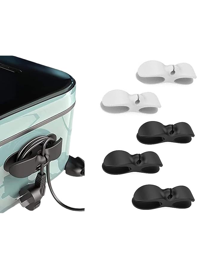 PROMASS Organizer for Kitchen Appliances and Devices Microwave, Mixer, Air fryer, Boiler, Oven and Others - Mobile Cable, (5-Packs) Adhesive Cable Organizer. - Image 1