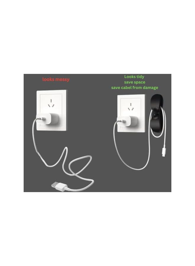 PROMASS Organizer for Kitchen Appliances and Devices Microwave, Mixer, Air fryer, Boiler, Oven and Others - Mobile Cable, (5-Packs) Adhesive Cable Organizer. - Image 4