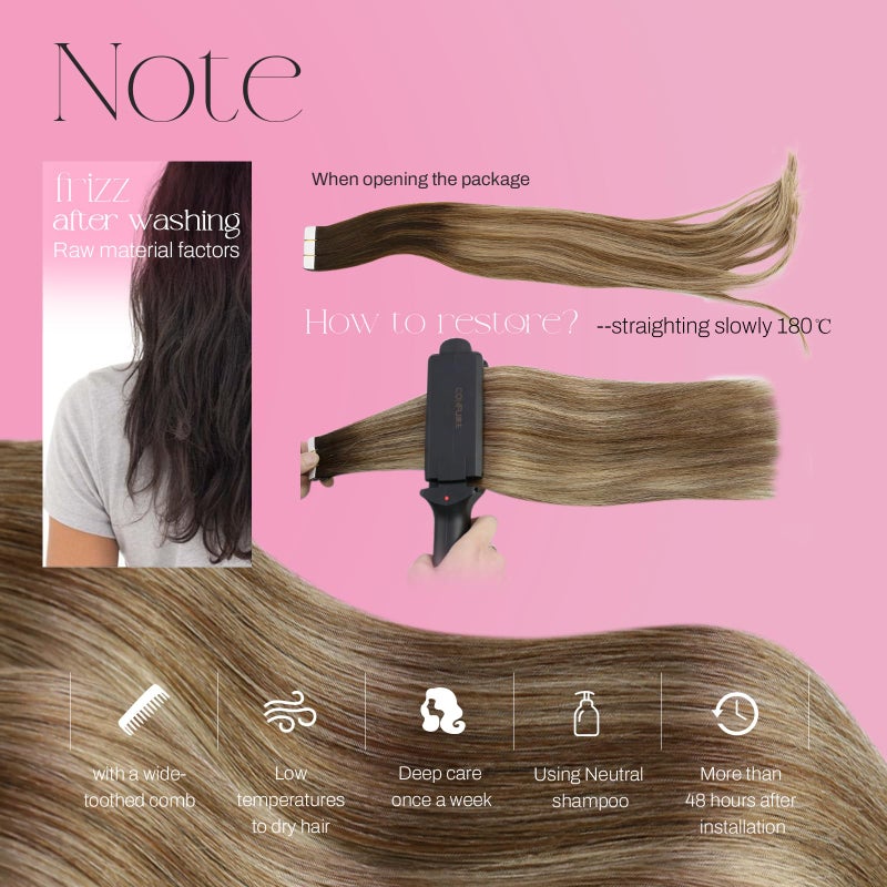 Moresoo Balayage Hair Extensions Tape in Real Human Hair Tape in Extensions Ombre Dark Brown to Medium Brown Mix with Blonde Tape in Hair Extensions Human Hair 20 Inch #4/6/613 20pcs 50g - Image 5