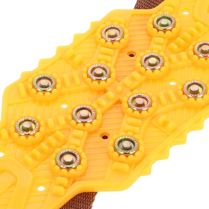 Yellow Anti-skid Car Tire Snow Chains Set, Adjustable Universal Snow Chains for Suv and Sedan Tires, Emergency Traction Mats for Winter Driving and Off-road Use - Image 3