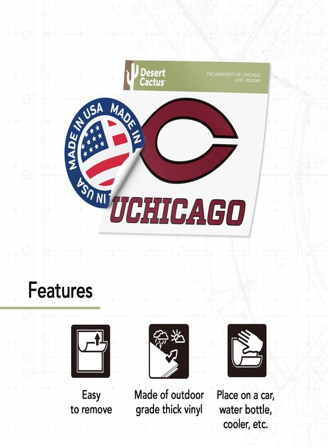 Desert Cactus The University of Chicago Sticker UChicago Maroons Vinyl Decal Laptop Water Bottle Car Scrapbook (IND 00104A) - Image 4
