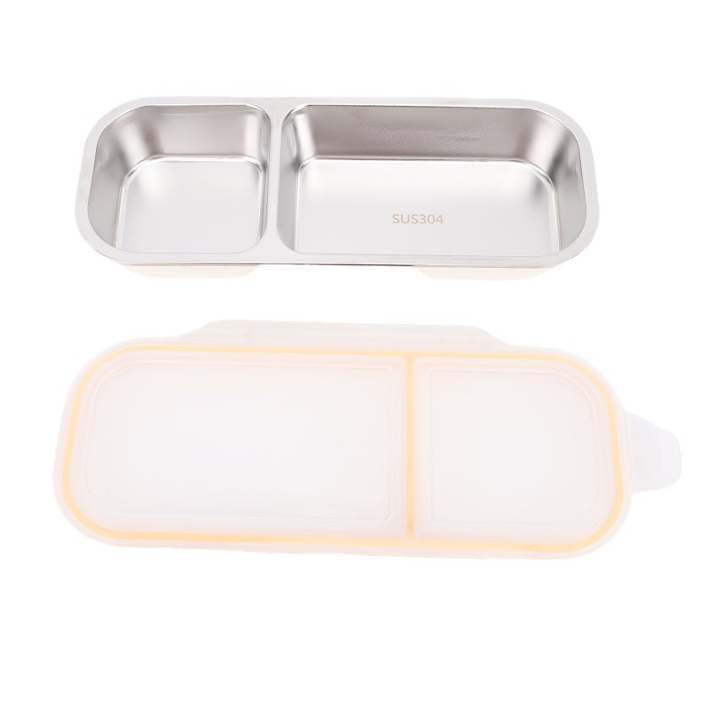 Stainless Steel Lunch Box: L Size Milk White Color - Leak-Proof Secure Seal Compartment Design - Microwave & Dishwasher Safe Portable Food Container for Outdoor Camping Hiking Office Gym Daily Use - Image 3