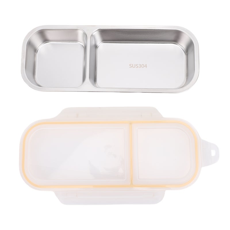 Stainless Steel Lunch Box: L Size Milk White Color - Leak-Proof Secure Seal Compartment Design - Microwave & Dishwasher Safe Portable Food Container for Outdoor Camping Hiking Office Gym Daily Use - Image 1