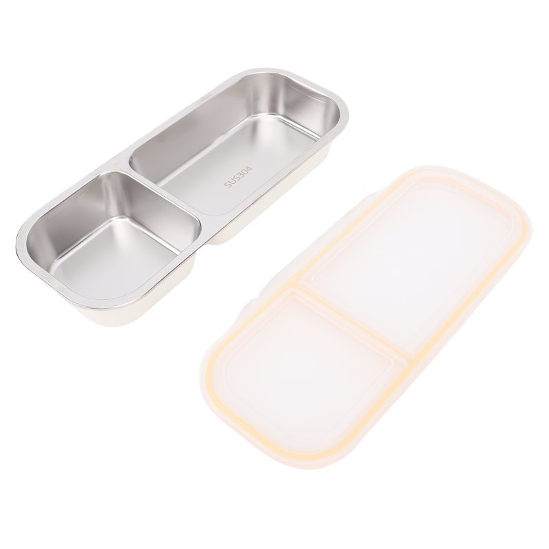 Stainless Steel Lunch Box: L Size Milk White Color - Leak-Proof Secure Seal Compartment Design - Microwave & Dishwasher Safe Portable Food Container for Outdoor Camping Hiking Office Gym Daily Use - Image 5