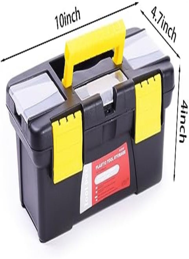 Utoolmart Black G-510 25X12X10Cm Tool Box, Plastic Tool Box With Tray And Organizers Includes Removable Layers 1 Pcs