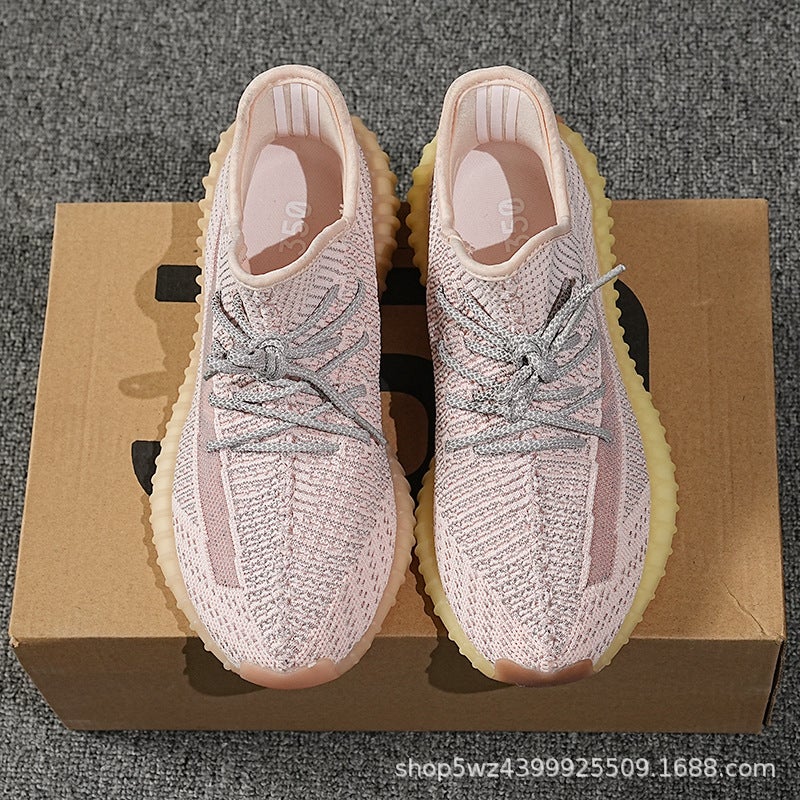Summer Trendy Coconut Shoes For Men 350 Mustache White Baby'S Breath Trendy Soft-Soled Sports Shoes Women'S Shoes Running Shoes Casual Shoes - Image 3