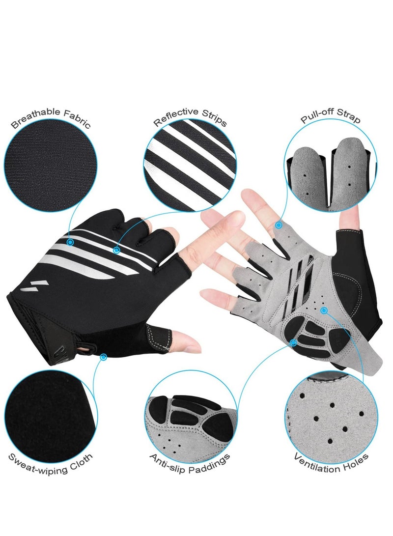 SYOSI قفازات ركوب الدراجات، قفازات دراجات للرجال/النساء، مع وسادة جل 5 مم مضادة للانزلاق قفازات دراجات الطرق لركوب الدراجات الجبلية والدراجات النارية والتدريب في صالة الألعاب الرياضية في الهواء الطلق - Image 5