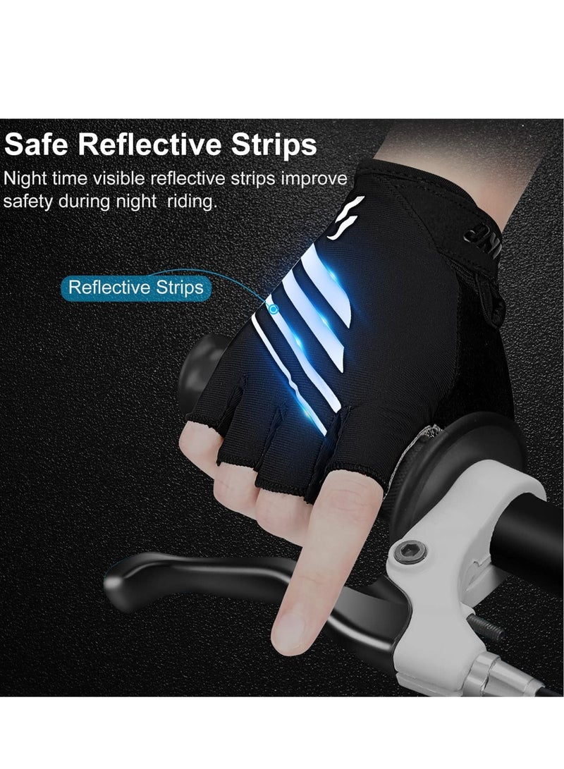 SYOSI قفازات ركوب الدراجات، قفازات دراجات للرجال/النساء، مع وسادة جل 5 مم مضادة للانزلاق قفازات دراجات الطرق لركوب الدراجات الجبلية والدراجات النارية والتدريب في صالة الألعاب الرياضية في الهواء الطلق - Image 4