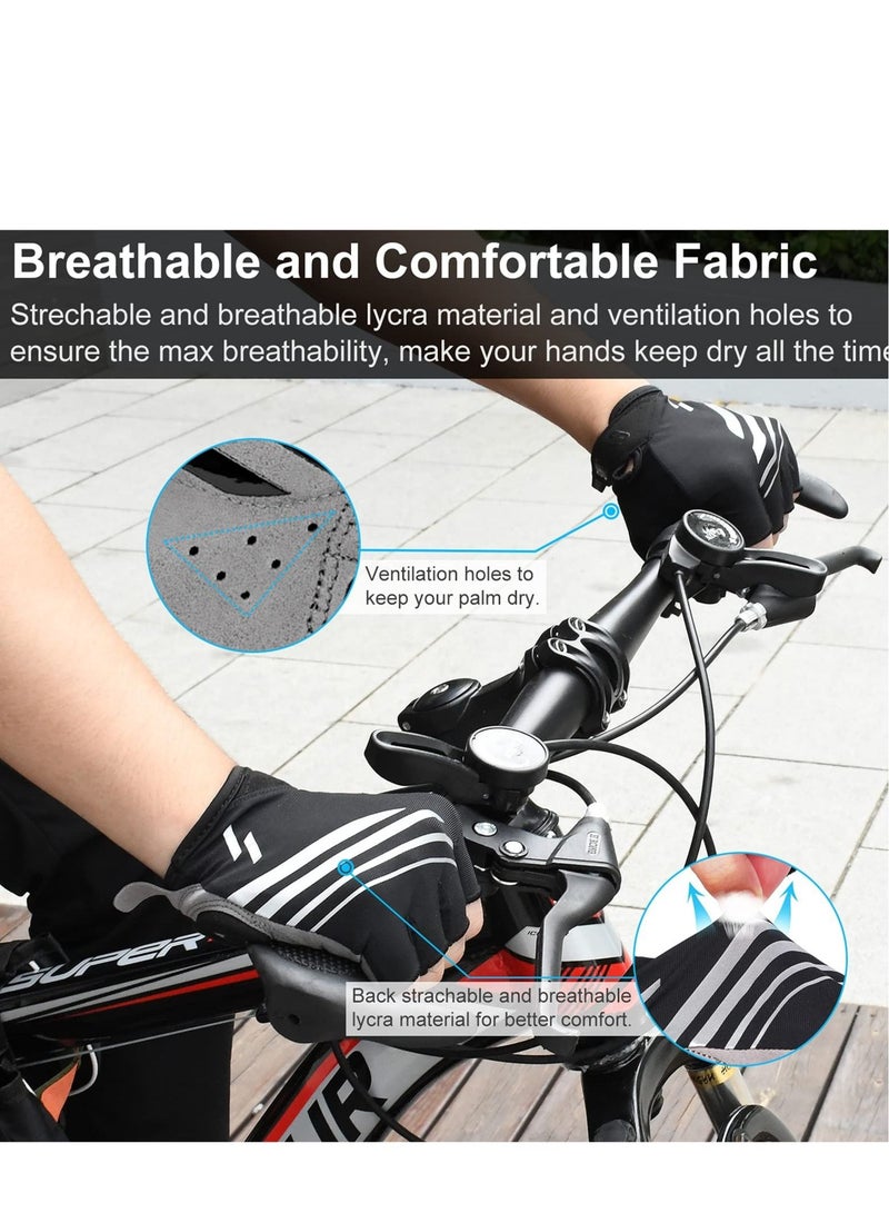 SYOSI قفازات ركوب الدراجات، قفازات دراجات للرجال/النساء، مع وسادة جل 5 مم مضادة للانزلاق قفازات دراجات الطرق لركوب الدراجات الجبلية والدراجات النارية والتدريب في صالة الألعاب الرياضية في الهواء الطلق - Image 3