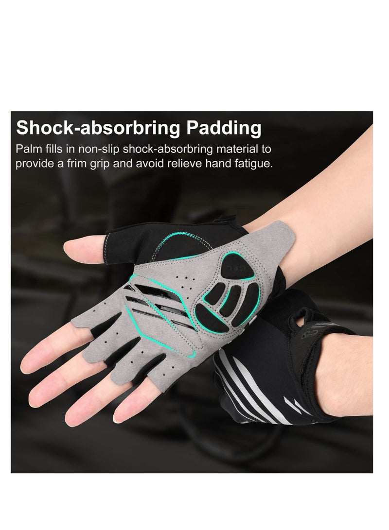 SYOSI قفازات ركوب الدراجات، قفازات دراجات للرجال/النساء، مع وسادة جل 5 مم مضادة للانزلاق قفازات دراجات الطرق لركوب الدراجات الجبلية والدراجات النارية والتدريب في صالة الألعاب الرياضية في الهواء الطلق - Image 2